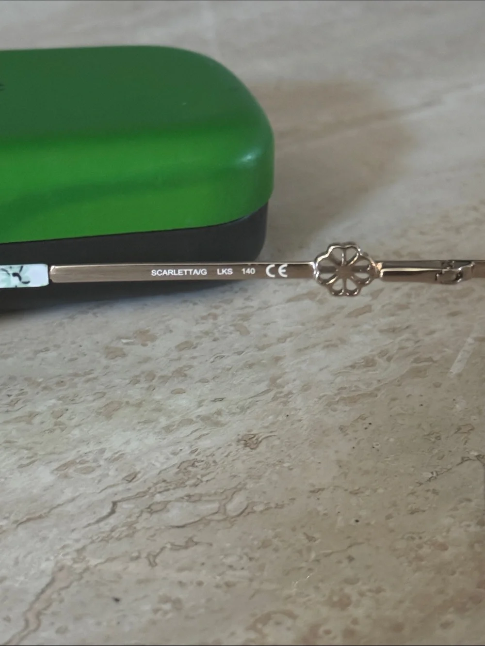 kate spade prescription Gold and Black Cat-Eye Glasses with Floral Temple Tip
